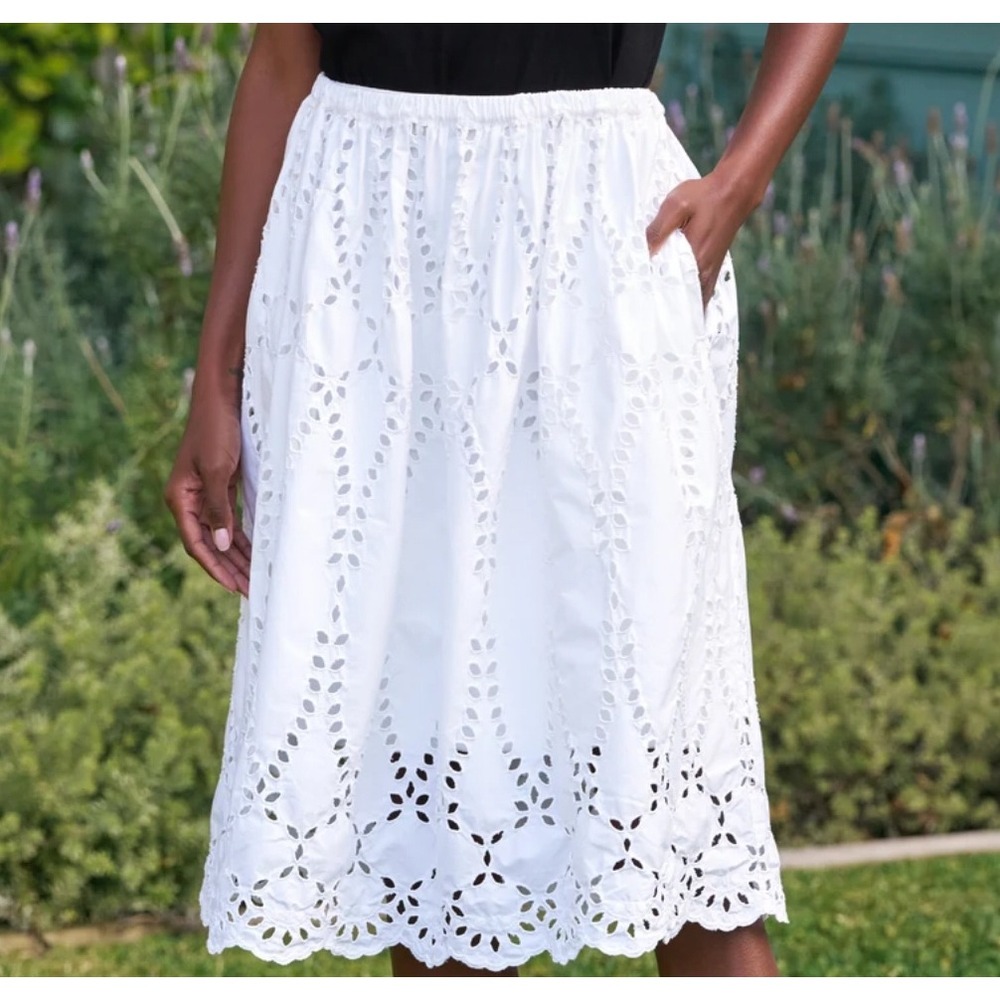 Frank & Eileen NWT Gracie Skirt Eyelet White M Cottagecore Coastal Romance Boho